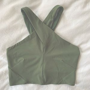 Nulu Crisscross Neck Crop Top